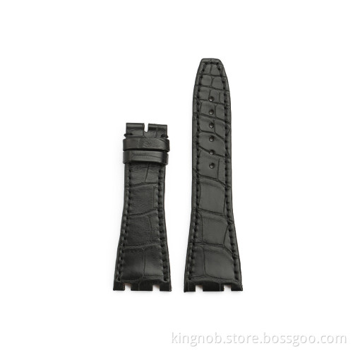 AP01 Genuine alligator leather Watch Band For AP RO - Black